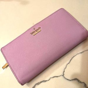 Kate Spade saffiano leather wallet in pastel purple